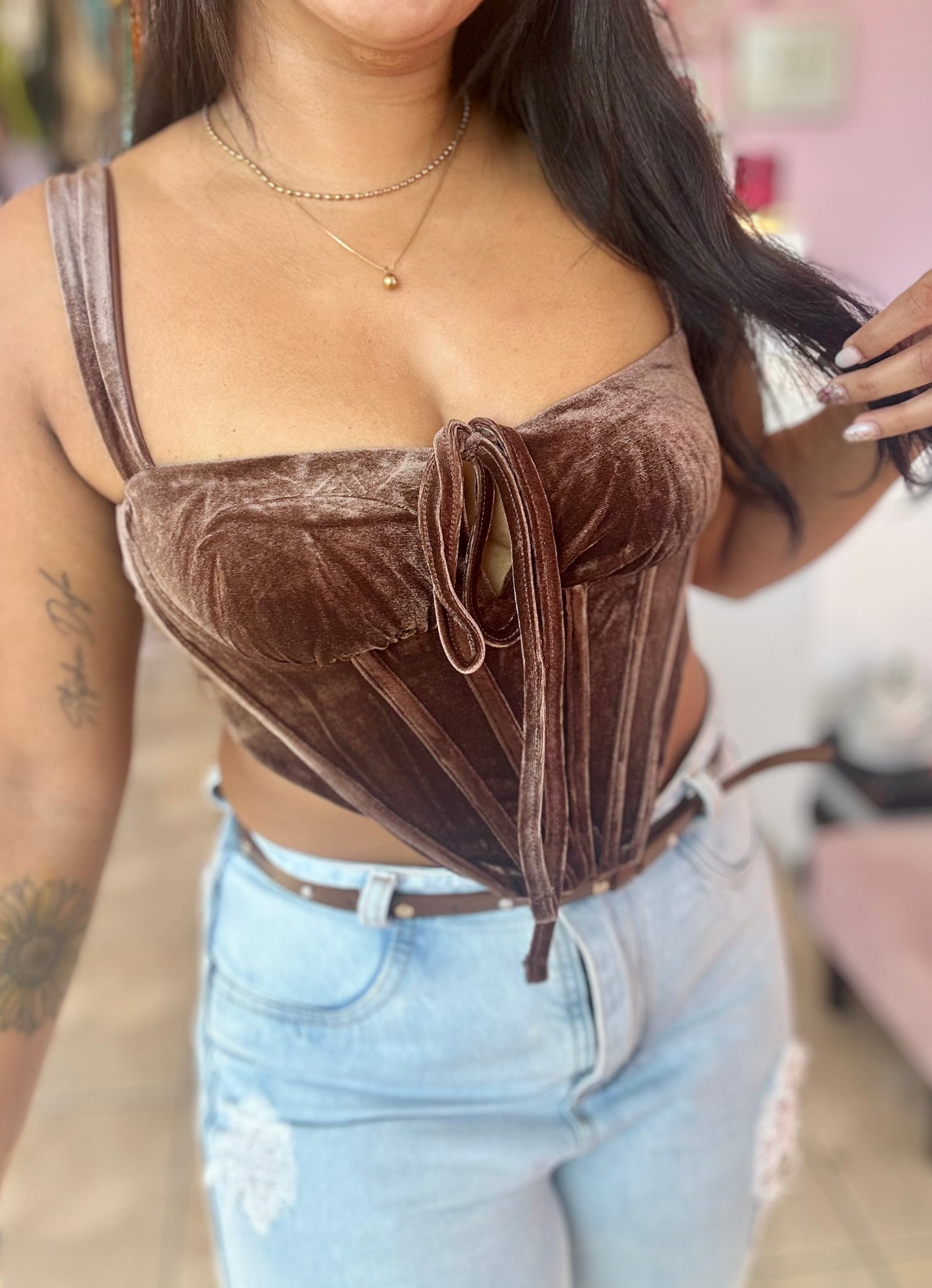 Velvet Corset Top