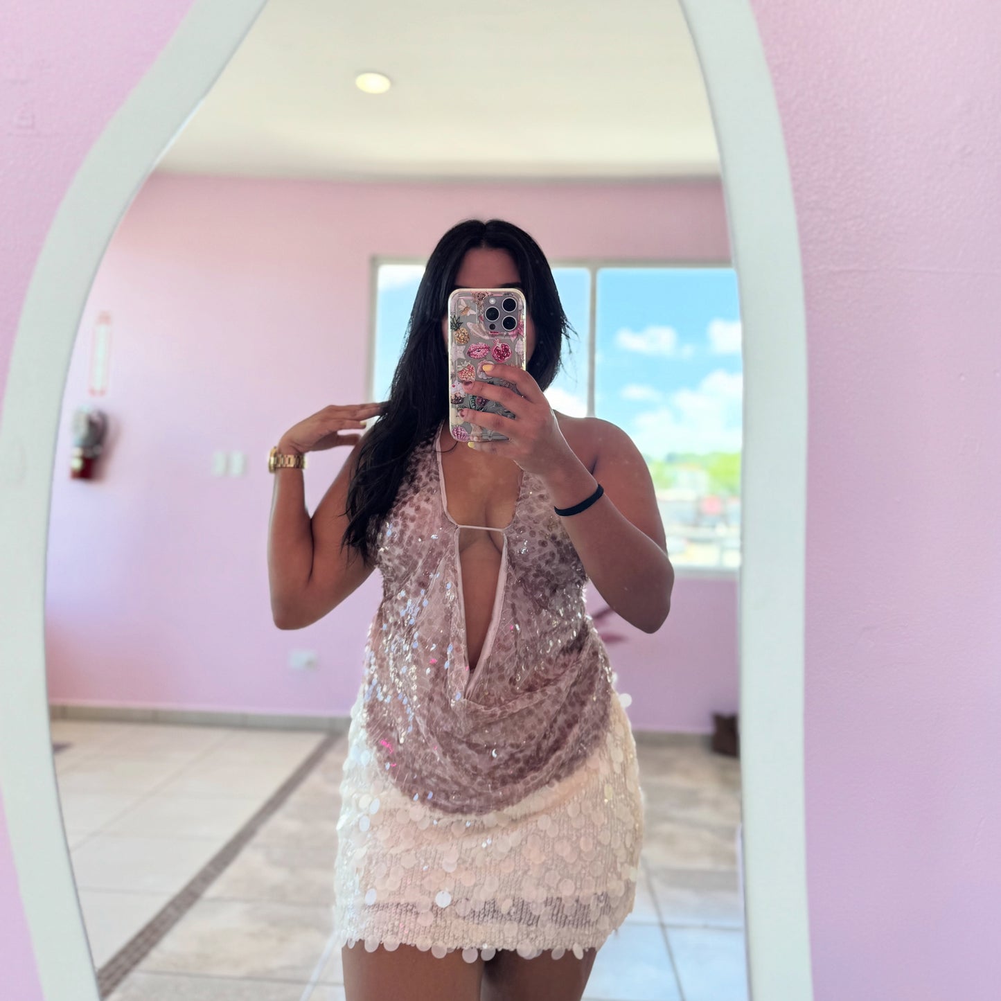 Sequin Halter Top